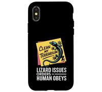 Funny Lizard Issues Orders Human Obeys Clean My Terrarium Case for iPhone X/XS