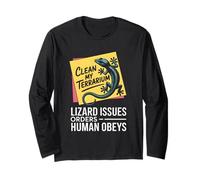Funny Lizard Issues Orders Human Obeys Clean My Terrarium Long Sleeve T-Shirt