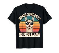Funny Llama Alpaca Brain Tumor Cancer Vintage Brain Surgery T-Shirt