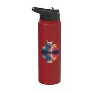 Funny Llama Alpaca with Sunglasses Animal Graphic Stainless Steel Insulated Water Bottle