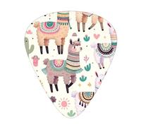 Funny-Llama-Cactus 12 Pack Guitar Picks With 3 Thicknesses And Storage Box, Abs Plectrums For Electric Bass Guitar Players