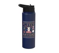 Funny Llama Farmer Christmas Alpaca Farming Ugly Christmas Stainless Steel Insulated Water Bottle