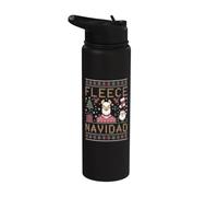 Funny Llama Farmer Christmas Alpaca Farming Ugly Christmas Stainless Steel Insulated Water Bottle