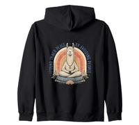 Funny Llama Meditating Inner Peace Avoiding People Zip Hoodie