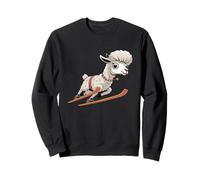 Funny Llama On Skis Snow Adventure Alpine Mountain Sweatshirt