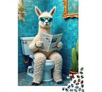 Funny Llama Reading 1000 Piece Thickened Paper Jigsaw Puzzle Adults Relaxation Hobby Brain Teaser 70x50cm/1000pcs