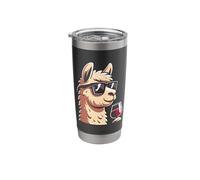 Funny Llama Red Wine Drinking Alpaca Wine Llama Lover Stainless Steel Insulated Tumbler