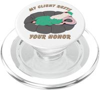 Funny Llama Sleeping On Beanbag My Client Rests Your Honor PopSockets PopGrip for MagSafe
