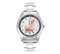 Funny Llama Watch Stainless Steel Band Watch Dress Watch Digital Wrist Watch Analog Quartz Watch for Unisex