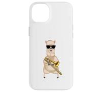 Funny Llama Wearing Sunglasses Playing Bass Trombone Case for iPhone 14 Plus