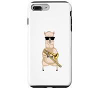 Funny Llama Wearing Sunglasses Playing Bass Trombone Case for iPhone 7 Plus/8 Plus