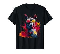 Funny Llama with Sunglasses Graphic Alpaca Animal Lover T-Shirt