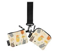 Funny Llamas Alpacas Dual Coin Purse Credit Card Holder Wallet Cute Fashion Card Money Holder with Wristle Strap for Ladies Girls 2 Pcs, Funny Llamas Alpacas, One Size, Modern