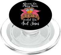Funny Loaded Tea Lover High Messy Bun Hair Woman Jesus Fan PopSockets PopGrip for MagSafe
