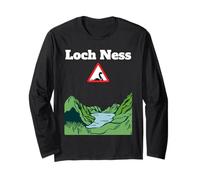 Funny Loch Ness souvenir monster Nessie warning road sign Long Sleeve T-Shirt
