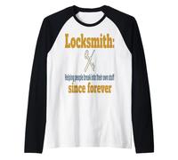 Funny Locksmith Helping People Break Into Their Stuff Raglan Baseball Tee
