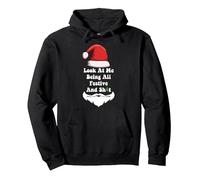 Funny Look At Me Being All Festive And Shit Xmas Cool Pullover Hoodie, Adult Unisex, Black, X-Large