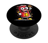 Funny Looking Battery with Full of Energy Costume PopSockets Adhesive PopGrip