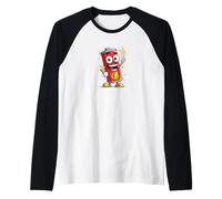 Funny Looking Battery with Full of Energy Costume Raglan Baseball Tee