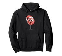 Funny Looking Lollipop Candy Costume with Santa Claus Hat Pullover Hoodie