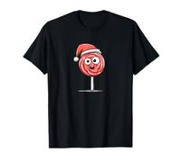 Funny Looking Lollipop Candy Costume with Santa Claus Hat T-Shirt