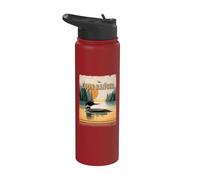 Funny Loon Ranger A Common Loon in A Lake Vintage Bird Lover Stainless Steel Insulated Water Bottle