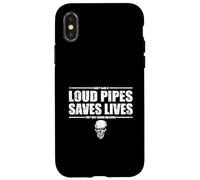 Funny Loud Pipes Saves Lives Biker Humor Case for iPhone X/XS