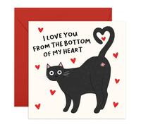 Funny Love Card - Black Cat Anniversary, Valentine’s Day - Gifts for Fur Mum Dad, Cat Mama Daddy, Pet Owners, Animal Lovers, Him, Her, Friends, Partner, Boyfriend, Girlfriend - Comes with Stickers