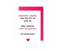 Funny Love Card For Partner Husband Wife Boyfriend Girlfriend Sometimes I Wonder How You Put Up With Me Romantic Humour For Couples - A101