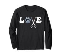 Funny Love Dog Paw Dog Groomer Grooming Pet Dog Lover Long Sleeve T-Shirt