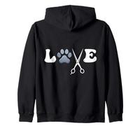 Funny Love Dog Paw Dog Groomer Grooming Pet Dog Lover Zip Hoodie