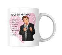 Funny Love Mug Birthday Anniversary Rick Roll for Music Fans Things I Will Never Do Song Lyrics Humour - CMUG969
