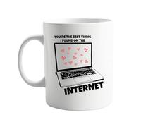 Funny Love Mug “You’re The Best Thing I Found On The Internet” - 11oz Coffee Mug, Cute Romantic Gift for Boyfriend Girlfriend, Husband Wife, Funny Couple Mug