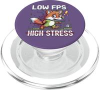Funny Low FPS High Stress Gaming Fox Pixel Art Design PopSockets PopGrip for MagSafe