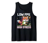 Funny Low FPS High Stress Gaming Fox Pixel Art Design Tank Top