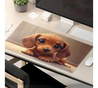 Funny Lunch Mouse Pad Adorable Brown Puppy With Big Eyes Mouse Pad Funny Mousepads Desk Pads