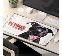 Funny Lunch Mouse Pad Be Prepared: Pit Bull Guarding Your Home Mouse Pad Funny Mousepads Desk Pads