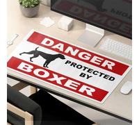Funny Lunch Mouse Pad Boxer Dog Warning Sign Mouse Pad Funny Mousepads Desk Pads