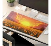 Funny Lunch Mouse Pad Sunset Over A Field Of Yellow Flowers Mouse Pad Funny Mousepads Desk Pads