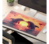 Funny Lunch Mouse Pad Two Dolphins Kissing At Sunset Mouse Pad Funny Mousepads Mousepads