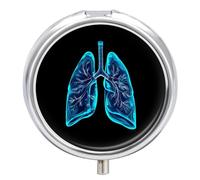 Funny Lung Pill Box 3 Compartment Small Portable Medicine Case Pill Organizer for Pocket Purse