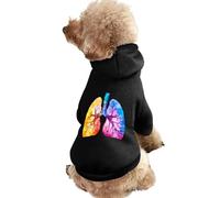 Funny Lung Watercolor Colorful Funny Dog Sweatshirt with Hat Soft Comfortable Vest Suit Cute Clothes for Cat Puppy