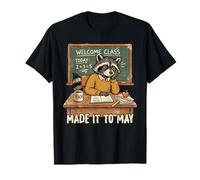 Funny Made It to May Raccoon Meme Teacher Last Day of School T-Shirt