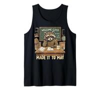 Funny Made It to May Raccoon Meme Teacher Last Day of School Tank Top