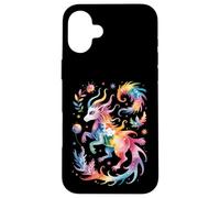 Funny Magical Creatures Watercolor Splatter Abstract Case for iPhone 16 Plus