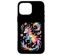 Funny Magical Creatures Watercolor Splatter Abstract Case for iPhone 16 Pro Max