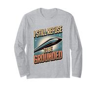 Funny Maglev Train Physics Humor Refuse to Be Grounded Long Sleeve T-Shirt