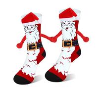 Funny Magnetic Holding Hands Christmas Socks for Men Women Teens Boys -Holiday Novelty Fun Odd Crew Funky Crazy Silly 3D Cartoon Socks -Secret Santa Xmas Christmas Gag Gifts Ideas Stocking Fillers