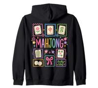 Funny Mahjong Love Playing Chinese Game Mahjong Beaded Tiles Zip Hoodie