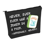 Funny Mahjong Makeup Bag Never Ever Ever Use A Joker Seriously Cosmetic Bag Board Game Lover Gift (Joker Seriously B)